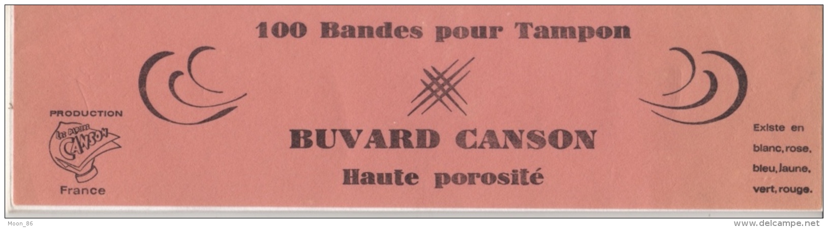 BANDE DE BUVARD POUR TAMPON  - PUB PUBLICITAIRE MARQUE CANSON - ROSE HAUTE POROSITÉ + 5 BANDES - Cartoleria