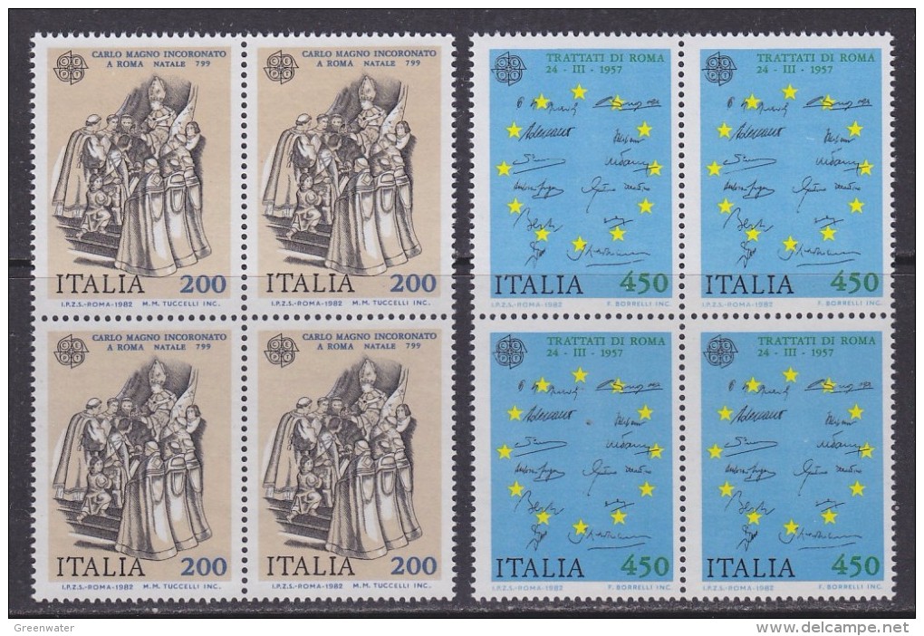 Europa Cept 1982 Italy 2v Bl Of 4  ** Mnh (32069Z) - 1982