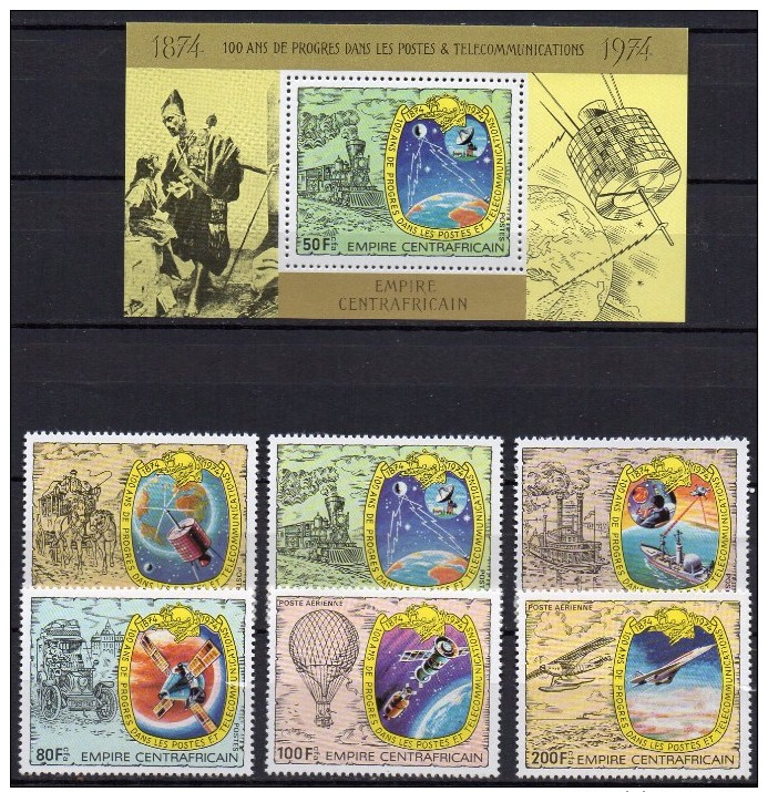 Zentralafrika / Centrafricaine  Mi. 540 / 545 Und Block 25 Postzug **/MNH - Zentralafrik. Republik