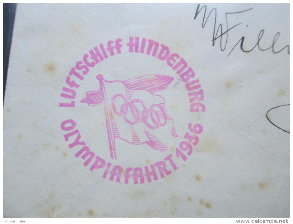 Deutsches Reich Nr.609 - 616 Satzbrief. Luftschiff Hindenburg Olympiafahrt 1936. Stempel: Berlin Zentralflughafen - Luft- Und Zeppelinpost