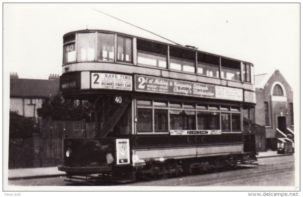 Tram Photo London County Council Tramways Tramcar Car 20 - Trains