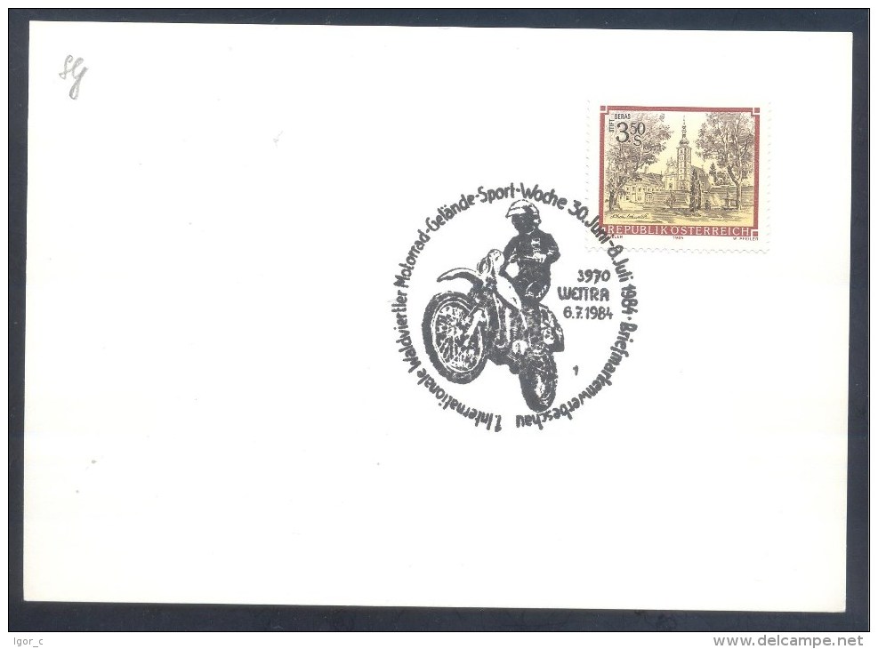 Austria Österreich 1984 Card: Motorcycle Motorbike Fahrrad Moto Motorrad; Sport Woche; Motocross - Motorbikes