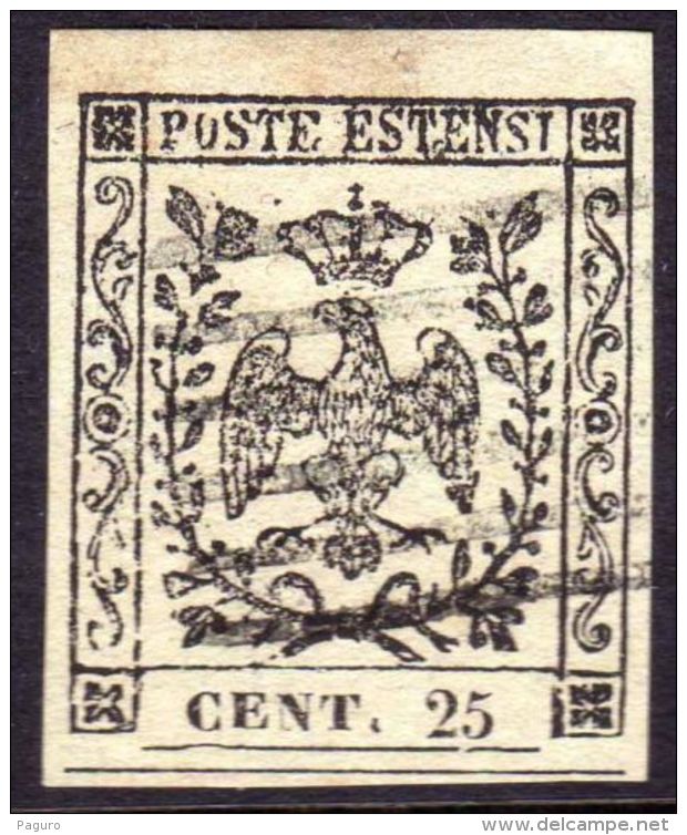 1852 1853 Ducato Di Modena 25 Cent. Centesimi N°4 - Modène