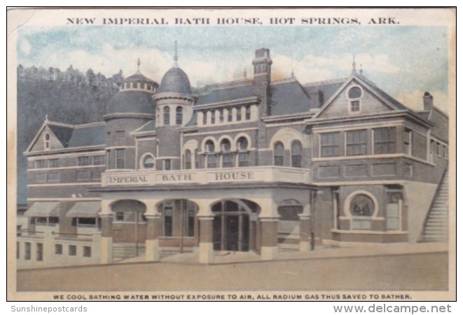 Arkansas Hot Springs New Imperial Bath House Curteich - Hot Springs