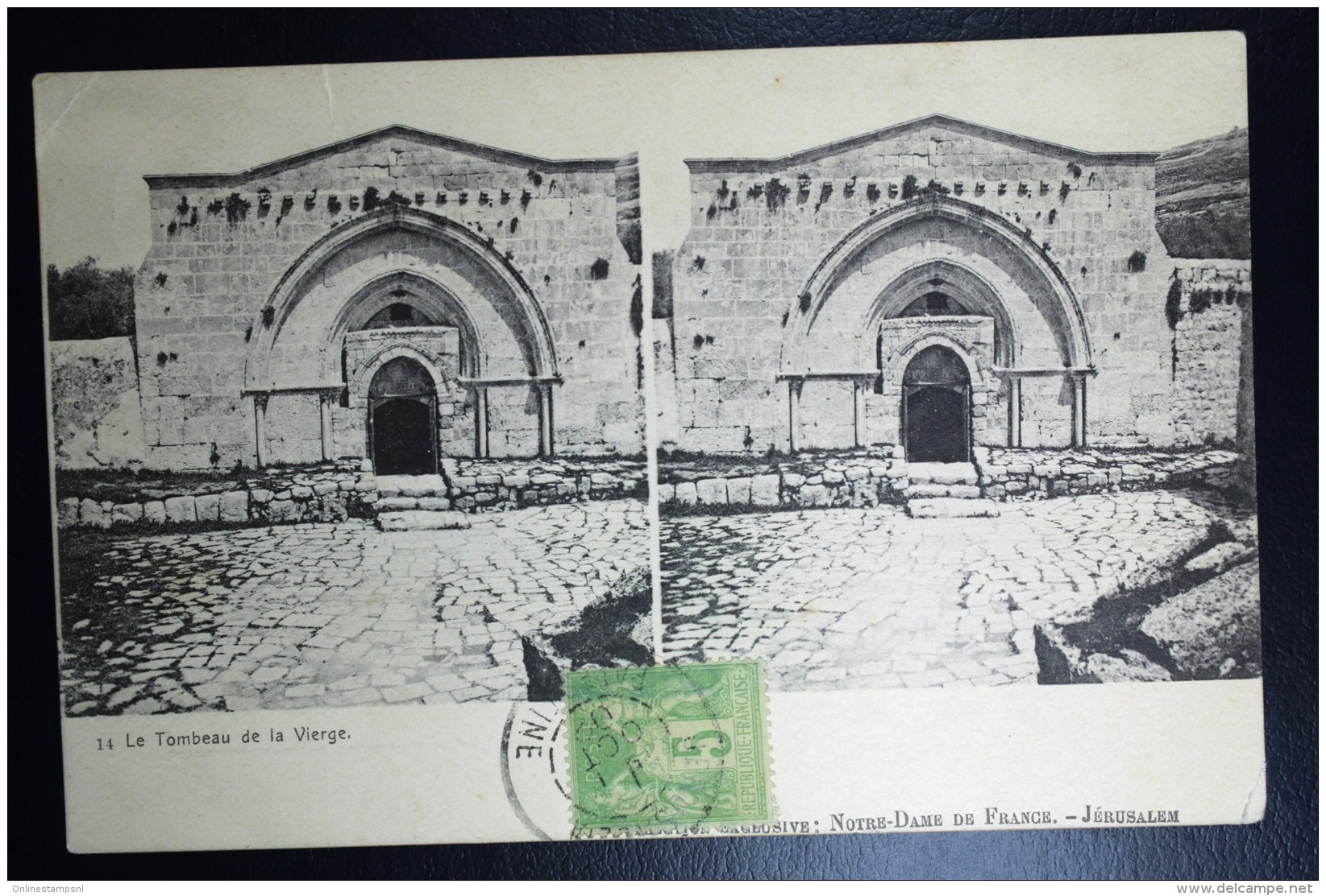 Levant Lettre  CAD Jerusalem Palestine 1902 Card Photo Stereo RR - Brieven En Documenten