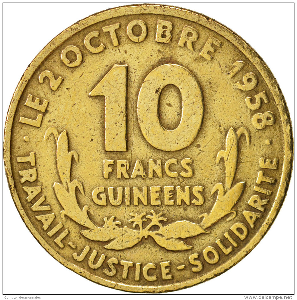 Guinea, 10 Francs, 1959, TB+, Aluminum-Bronze, KM:2 - Guinée