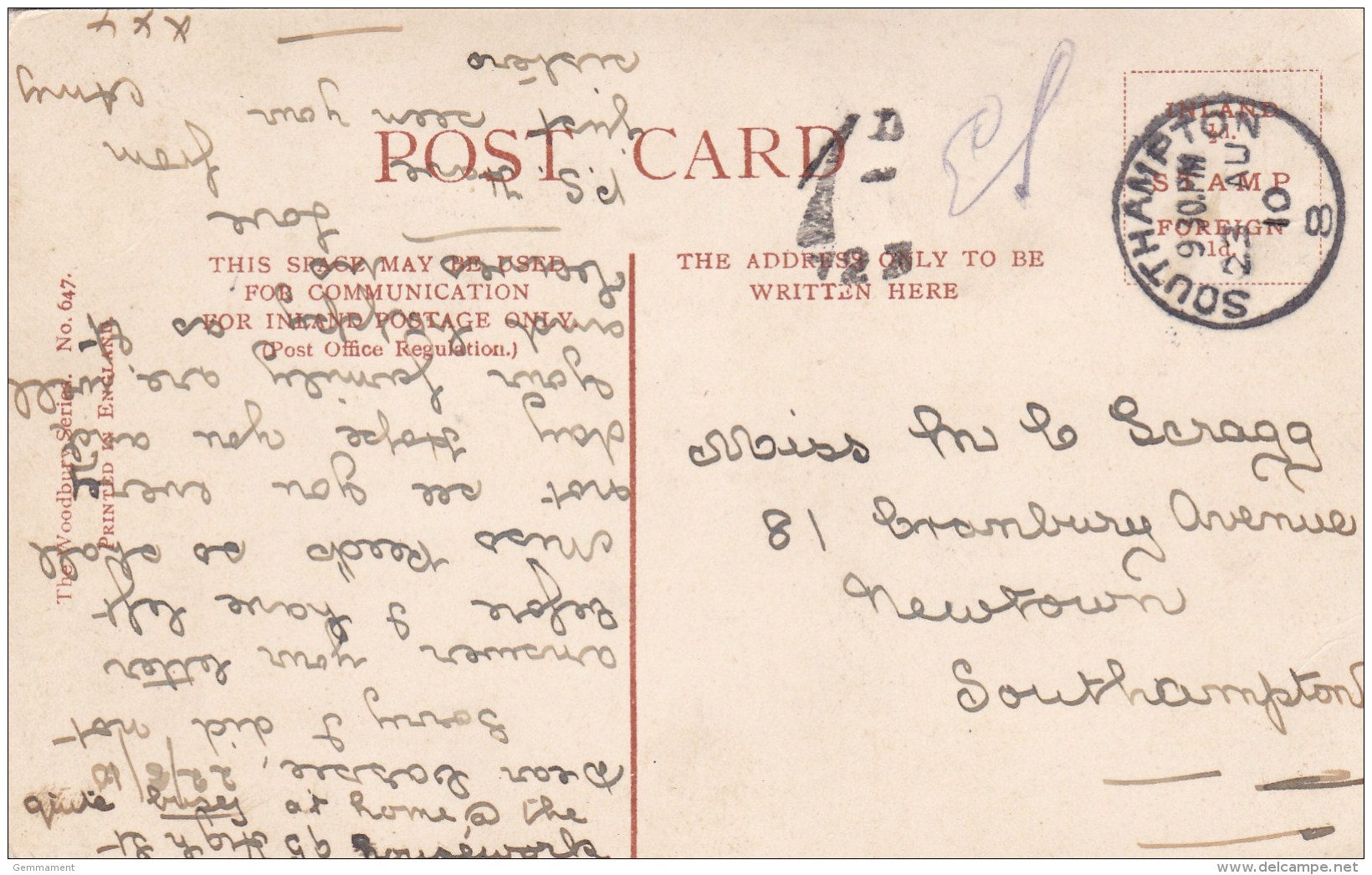 1910 POSTAGE DUE CANCELLATION - Tasse