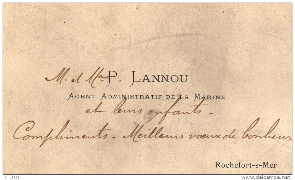 VP5442 - CDV - Carte De Visite - Mr P.LANNOU Agent Administratif De La Marine à ROCHEFORT SUR MER - Other & Unclassified