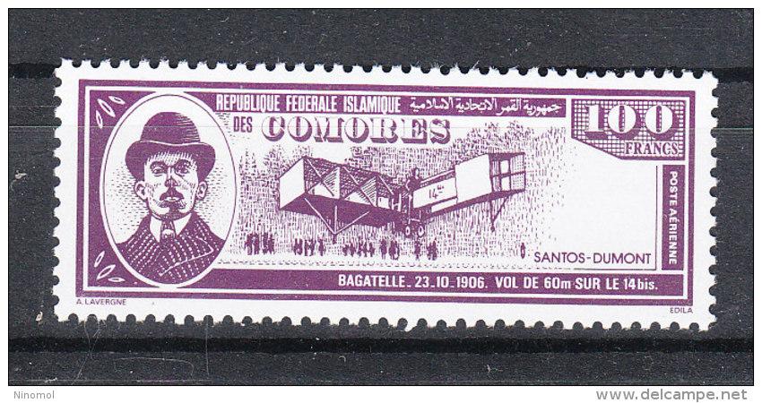 Comores   -   1988.  Storia Del Volo. History Of Fly.  Santos Dumond.  MNH - Other (Air)