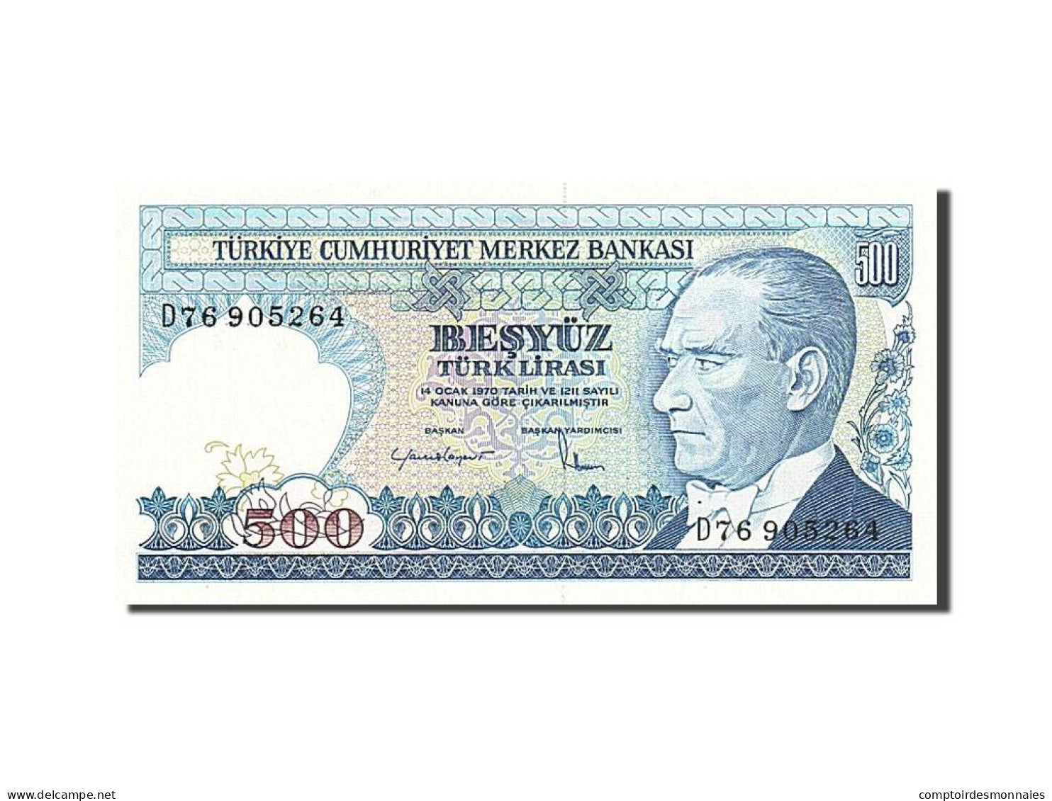 Turquie, 500 Lira, Type Président Ataturk - Turquie