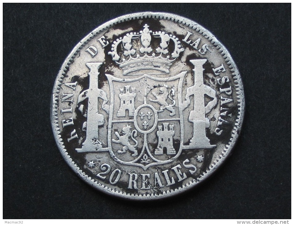 Spain - Espagne - 20 Reales 1854 Argent - Silver -Isabel 2a Por La Gracia De Dios Y La Con.  **** EN ACHAT IMMEDIAT **** - Otros & Sin Clasificación