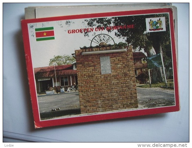 Suriname Surinam Dutch Guiana Monument And Flag - Suriname