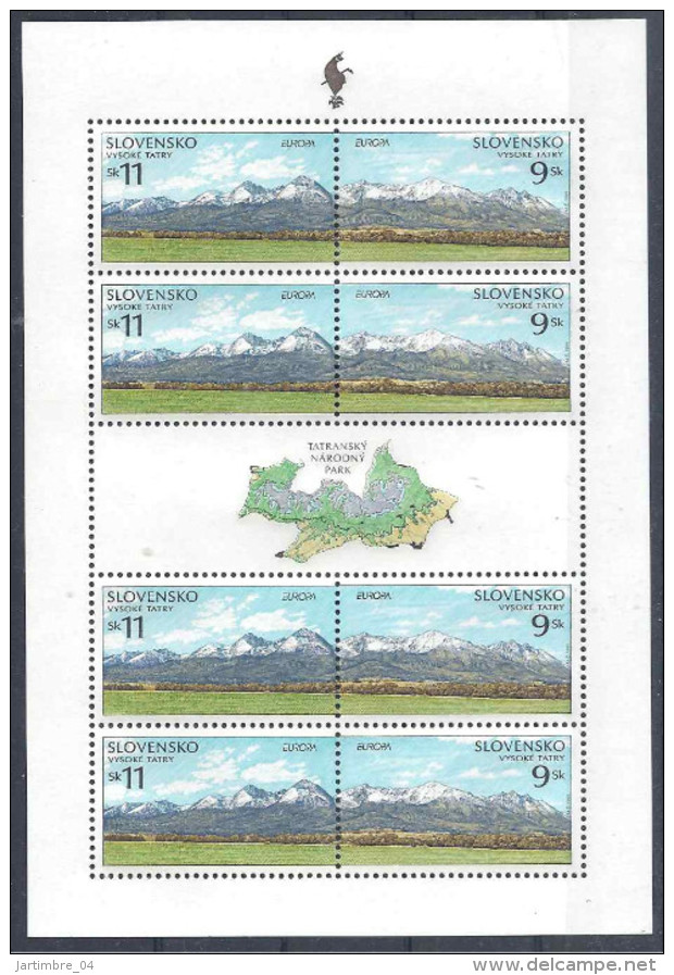 1999 SLOVAQUIE 294-95** Europa, Parcs Naturels, Montagne, Feuillet, Kleinbogen - Ungebraucht