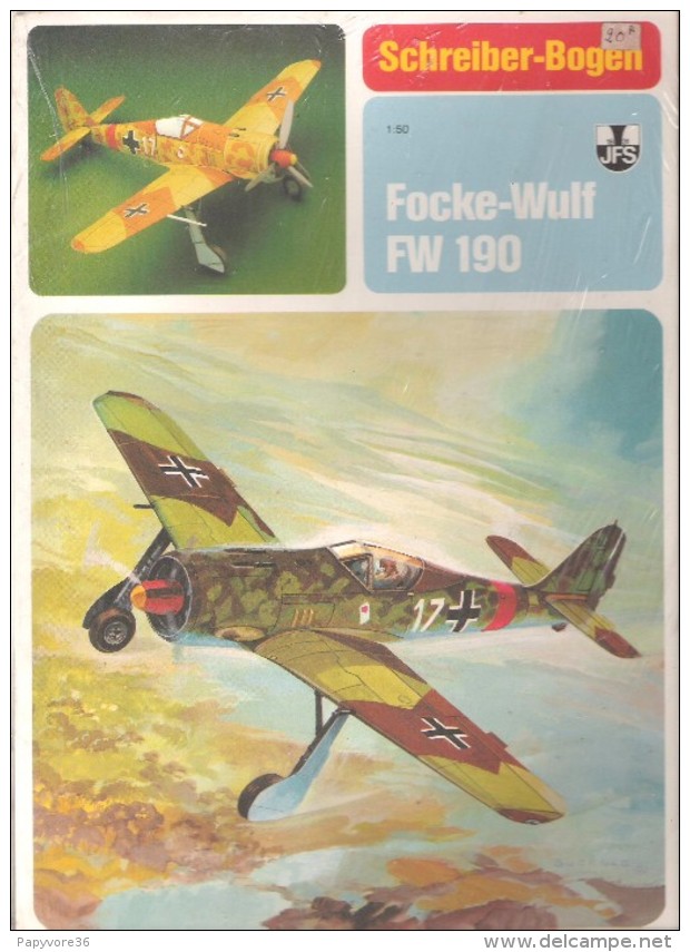 Maquette Avion " Focke-Wulf FW 190 "- Marque SCHREIBER-BOGEN ( JFS ) - Kartonmodellbau  / Lasercut