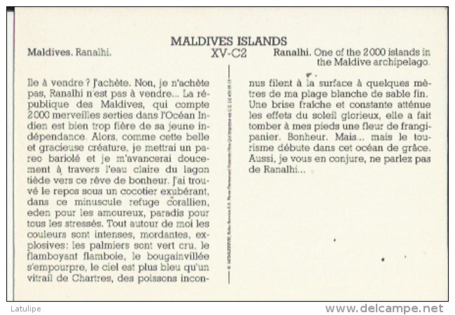 Maldives-Islands...Ranalhi   Voir Scan Au Verso - Maldives