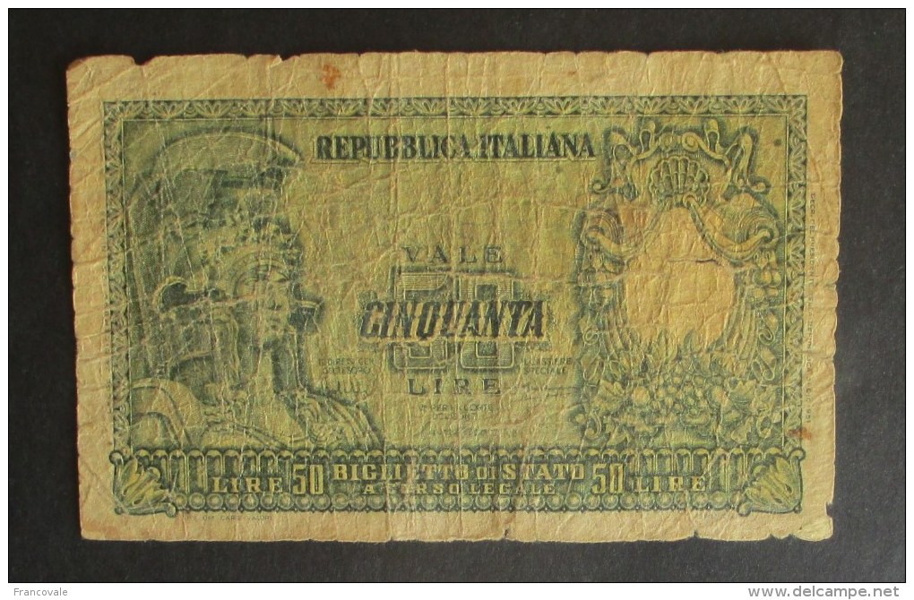 Italia 1951 Biglietto Di Stato 50 Lire - 50 Lire