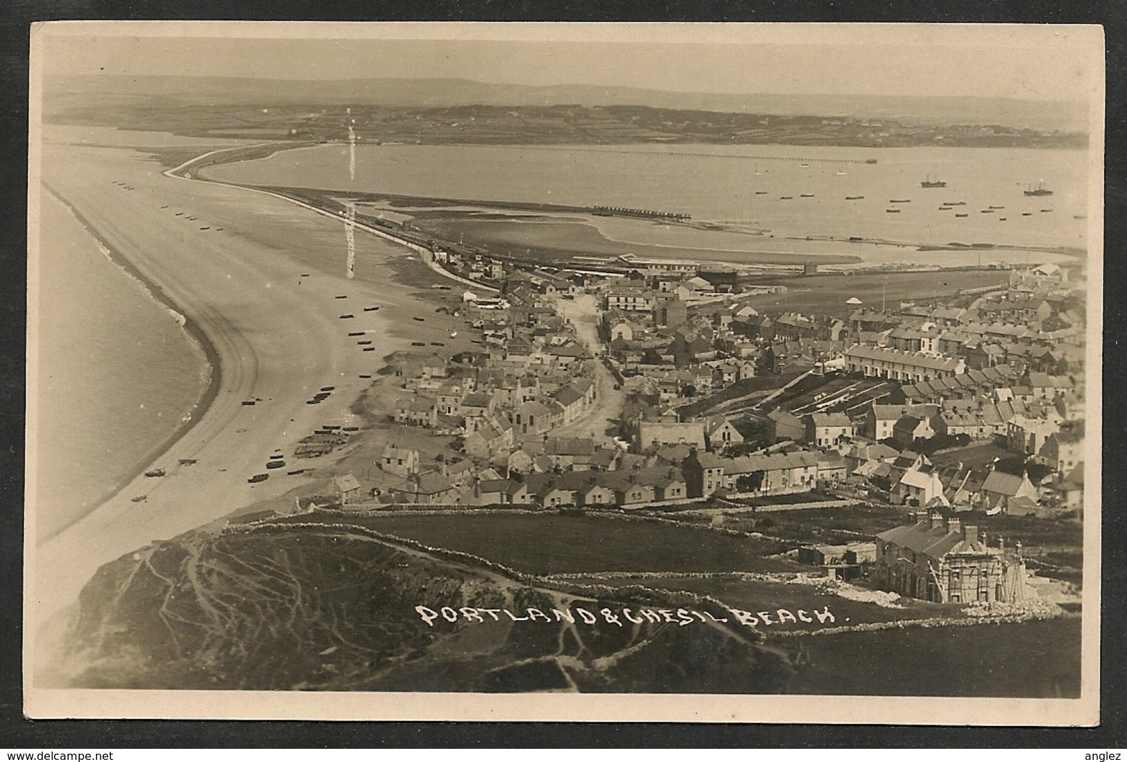 Great Britain - Dorset - Portland & Chesil Beach - Aerial View - Real Photo 1920's - Unposted - Weymouth