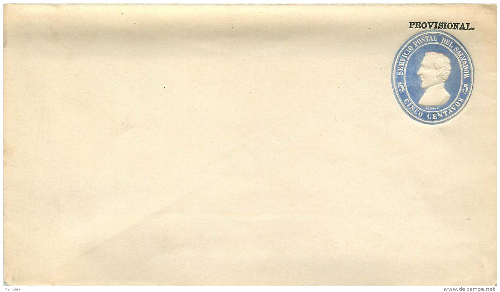 El Salvador  Postal Stationery   1887  5 Cent Provisional Pointed Flap - El Salvador