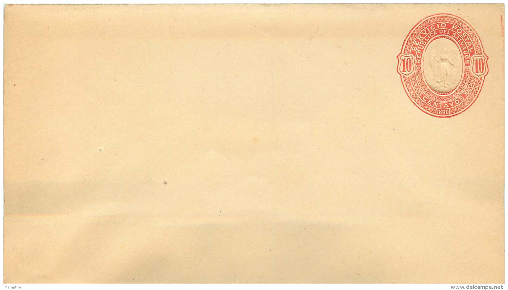 El Salvador  Postal Stationery   1890  10 Cent  - On Light Yellow  Wove - El Salvador