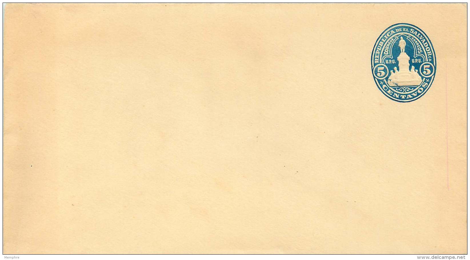 El Salvador  Postal Stationery  1903  5 Cent  Morazan Monument - Bradbury, Wilkinson Imprint - El Salvador