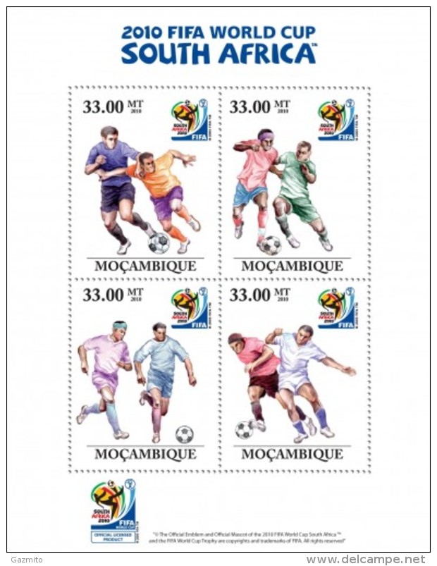 Mozambico 2010, Sport, Football World Cup In South Africa 4val In BF - Ungebraucht