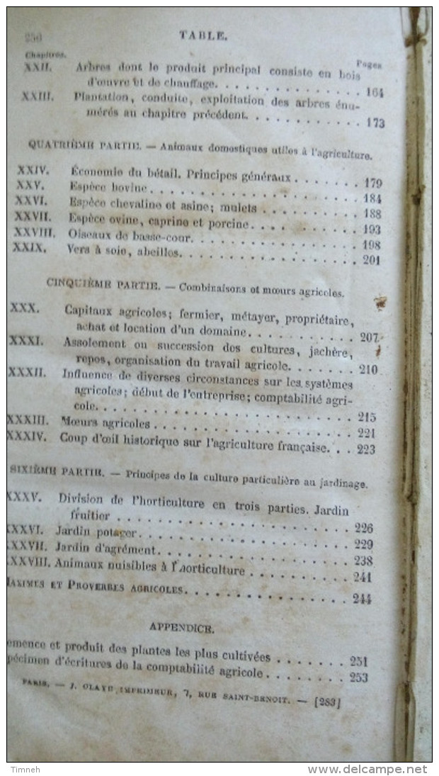 Louis GOSSIN 1874 MANUEL ELEMENTAIRE CLASSIQUE ARBORICULTURE JARDINAGE APPROPRIE AUX DIVERSES PARTIES DE LA FRANCE