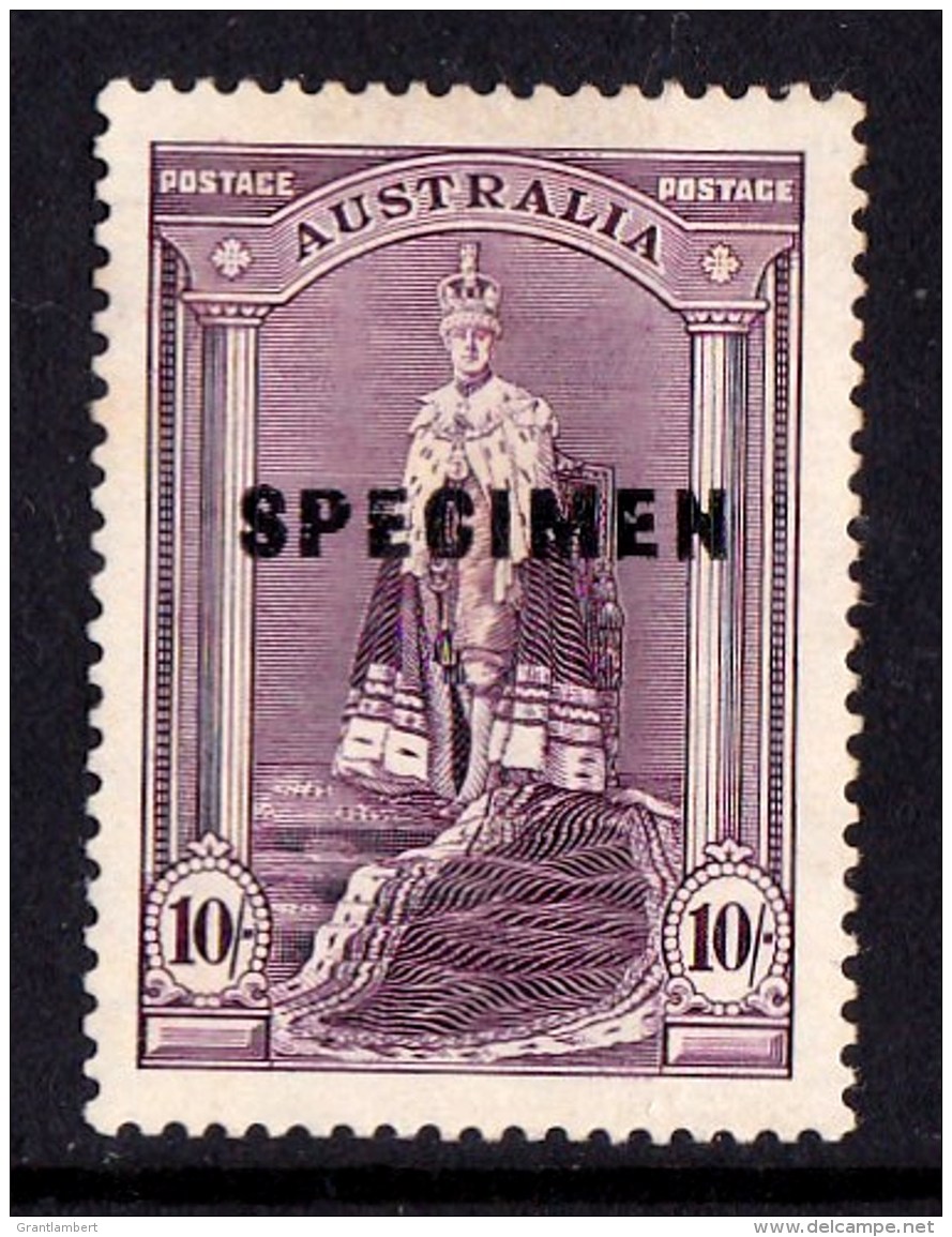 Australia 1938 Robes 10s SPECIMEN MH  SG 177s - See Notes - Mint Stamps