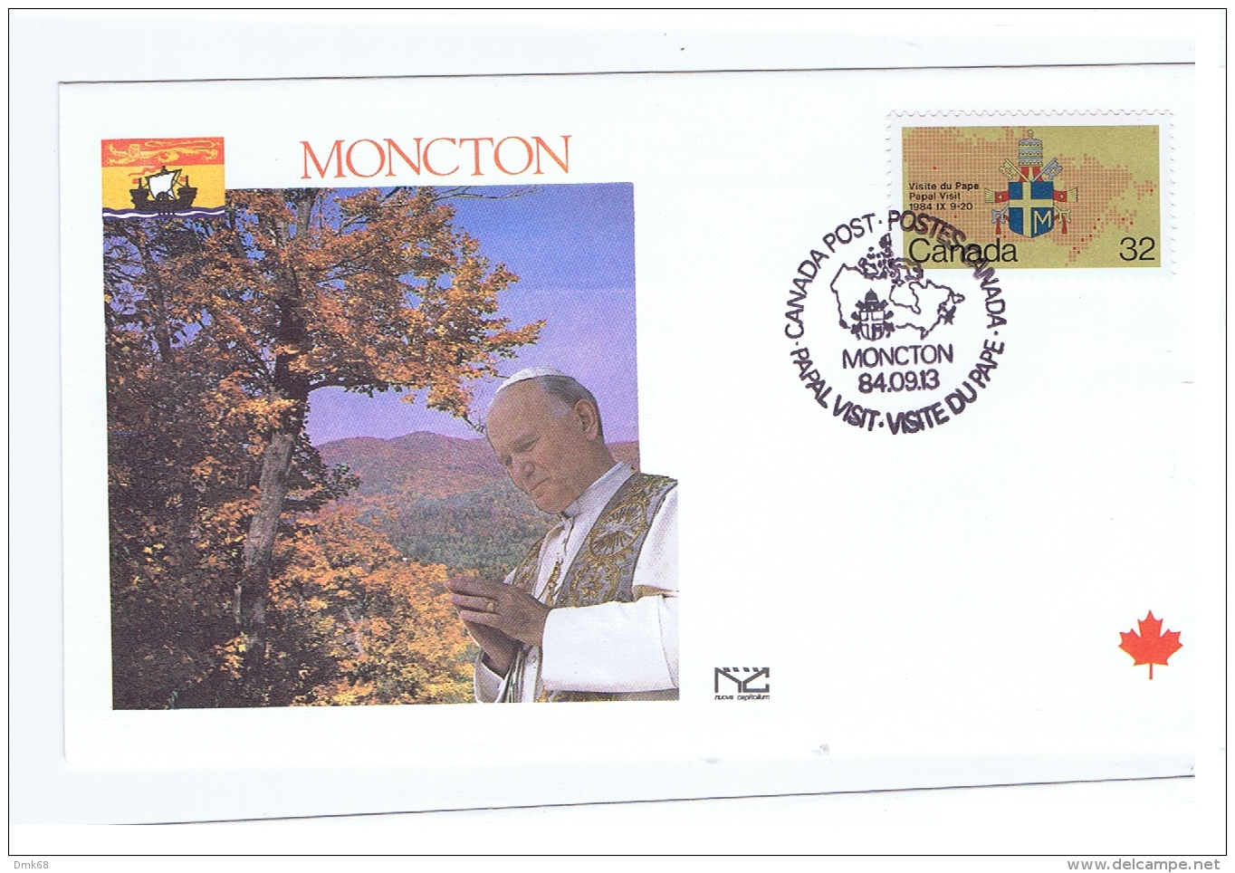 CANADA - MONCTON - POPE JOHN PAUL?VISIT - FIRST DAY OF ISSUE - 1984 - 1981-1990