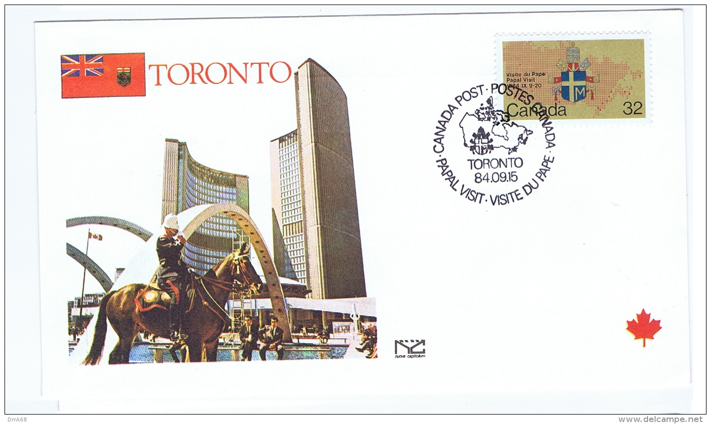 CANADA - TORONTO - POPE JOHN PAUL?VISIT - FIRST DAY OF ISSUE - 1984 - 1981-1990