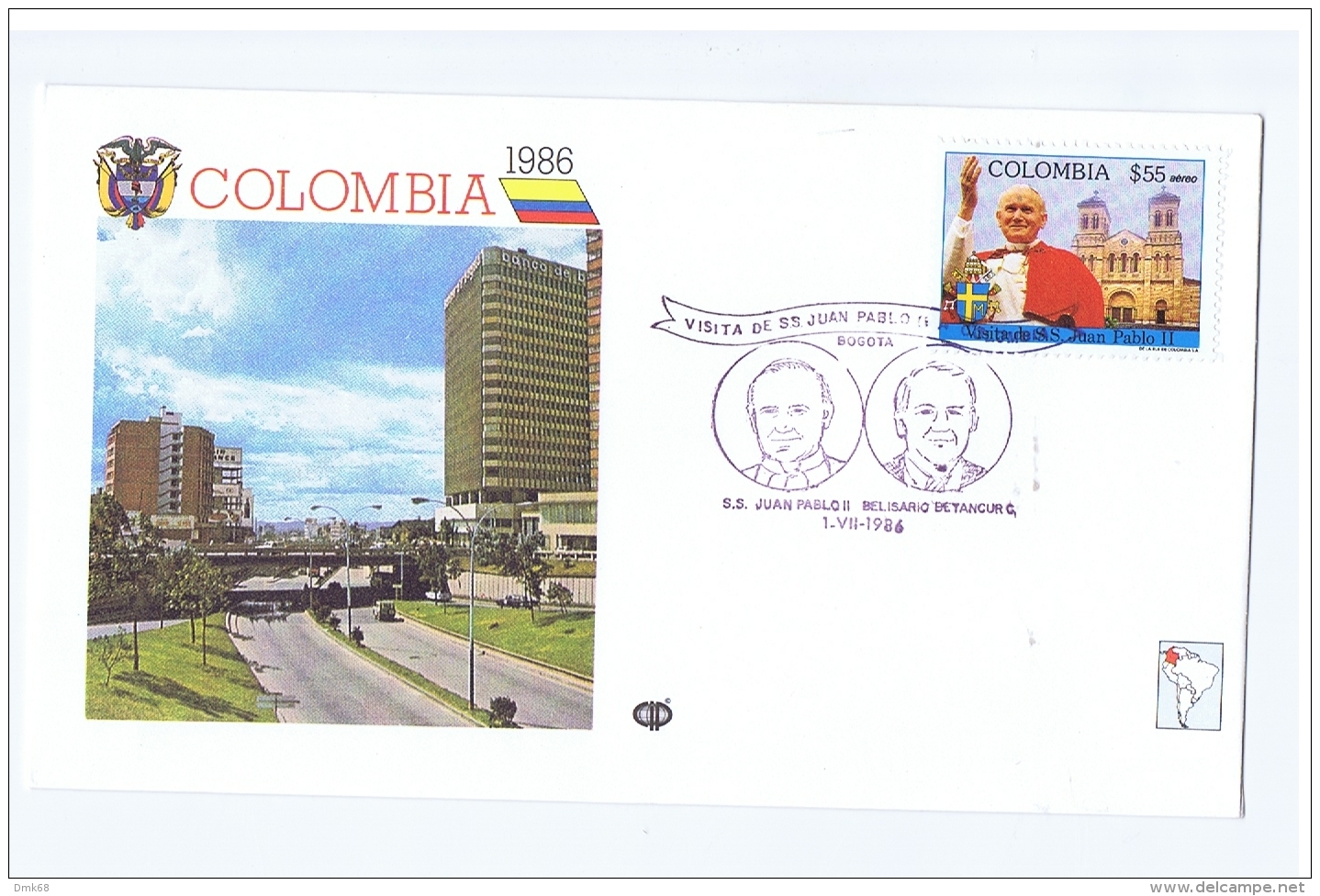 COLOMBIA - BOGOTA - POPE JOHN PAUL?VISIT - FIRST DAY OF ISSUE - 1986 - Colombia