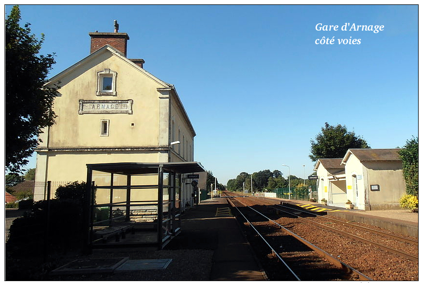 Gare D´Arnage Côté Voies , Sarthe - Une Photo Reproduite Carte Postale - Stations Without Trains