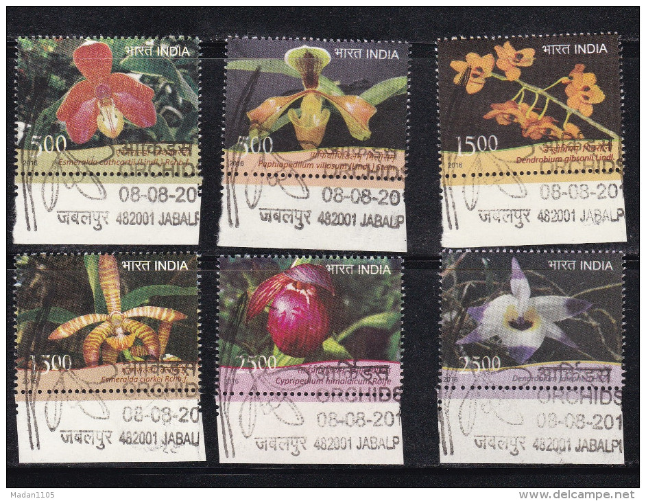 INDIA, 2016, FIRST DAY CANCELLED, Orchids, Flora, Nature, Plants, Flowers, Set 6 V, - Orchids