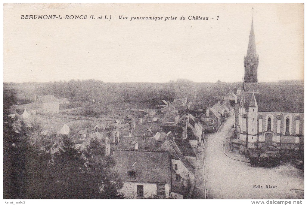 CARTE POSTALE    BEAUMONT LA RONCE 37   Vue Panoramique Prise Du Chateau - Beaumont-la-Ronce