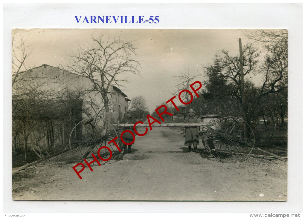 VARNEVILLE-Barrage-Chariots-Echelle-CARTE PHOTO Allemande-Guerre 14-18-1 WK-FRANCE-55- - Sonstige & Ohne Zuordnung