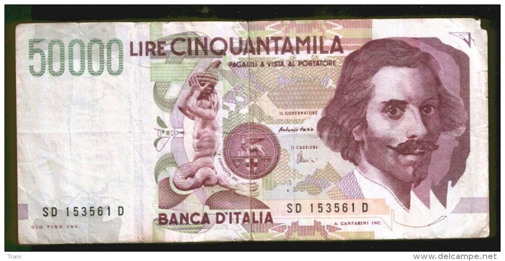 BANCONOTA DA 50.000 LIRE - Bernini II Tipo - Anno 1992 - 50000 Lire