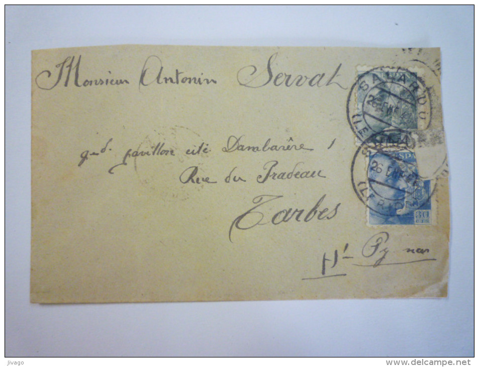 Enveloppe Au Départ De  SALARDU à Destination De TARBES  1941  -  CACHET DE CENCURE   - Marcas De Censura Nacional