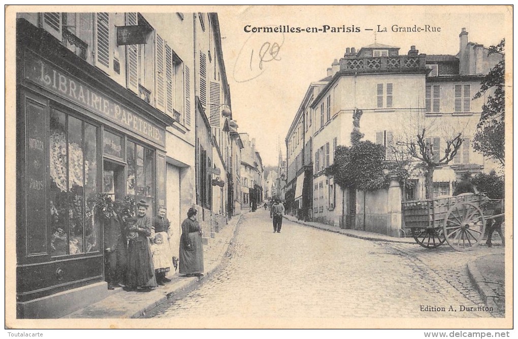 CPA 95 CORMEILLES EN PARISIS LA GRANDE RUE  Animée Commerce - Cormeilles En Parisis