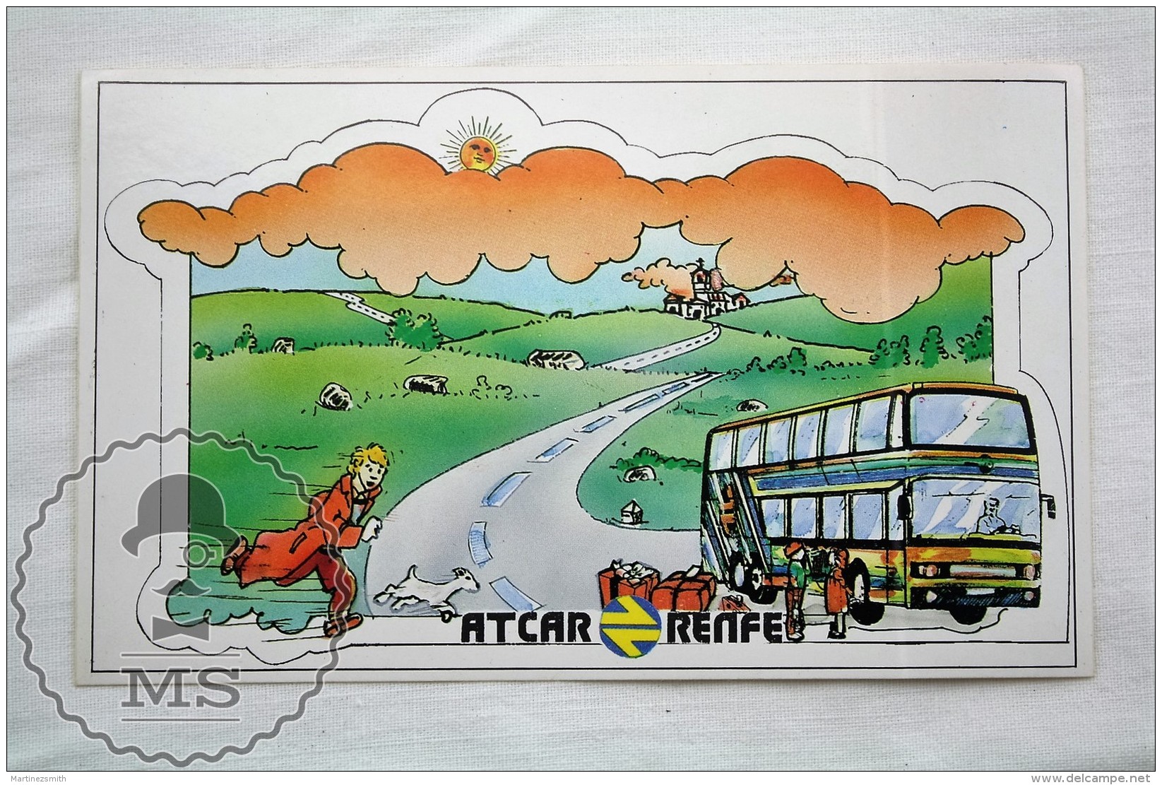 Vintage RENFE 1980´s Spanish Public Transpor Advertising Stiker - Tintin & Milou - Autocollants