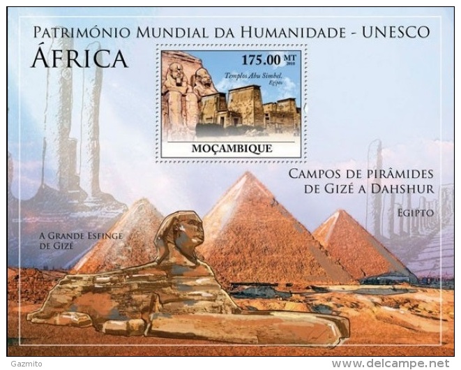 Mozambico 2010, UNESCO In Africa III, Piramids, BF - Egyptologie