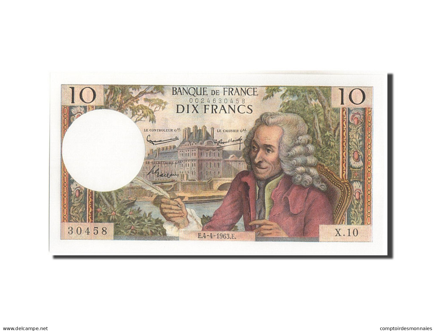 Billet, France, 10 Francs, 10 F 1963-1973 ''Voltaire'', 1963, 1963-04-04, SPL+ - 10 F 1963-1973 ''Voltaire''