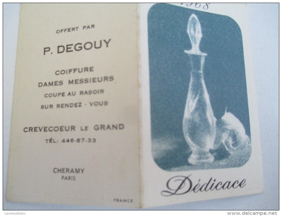 Petit Calendrier De Sac à 2 Volets /Parfumerie/Dédicace/Chéramy/Degouy/Coiffeur/Crévecoeur Le Grand/1968    CAL344 - Autres & Non Classés