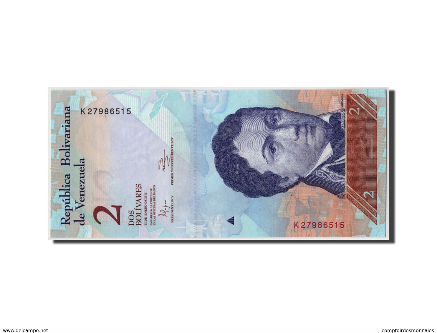 Billet, Venezuela, 2 Bolivares, 2012, 2012-01-31, KM:New, NEUF - Venezuela