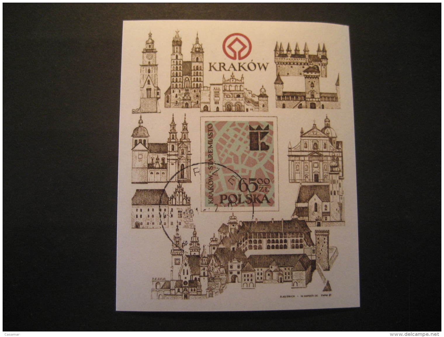 Krakow Architecture Castle Imperforated Cancel Block POLAND - Blocks & Sheetlets & Panes