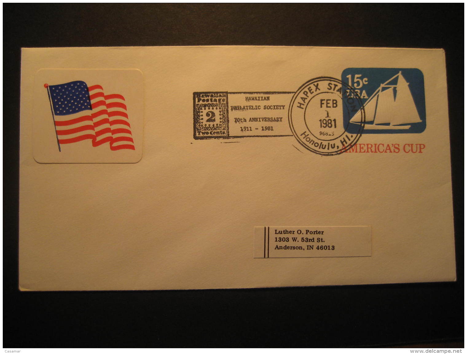 Honolulu Hawaii 1981 To Anderson Cancel Postal Stationery Cover USA - Hawaii