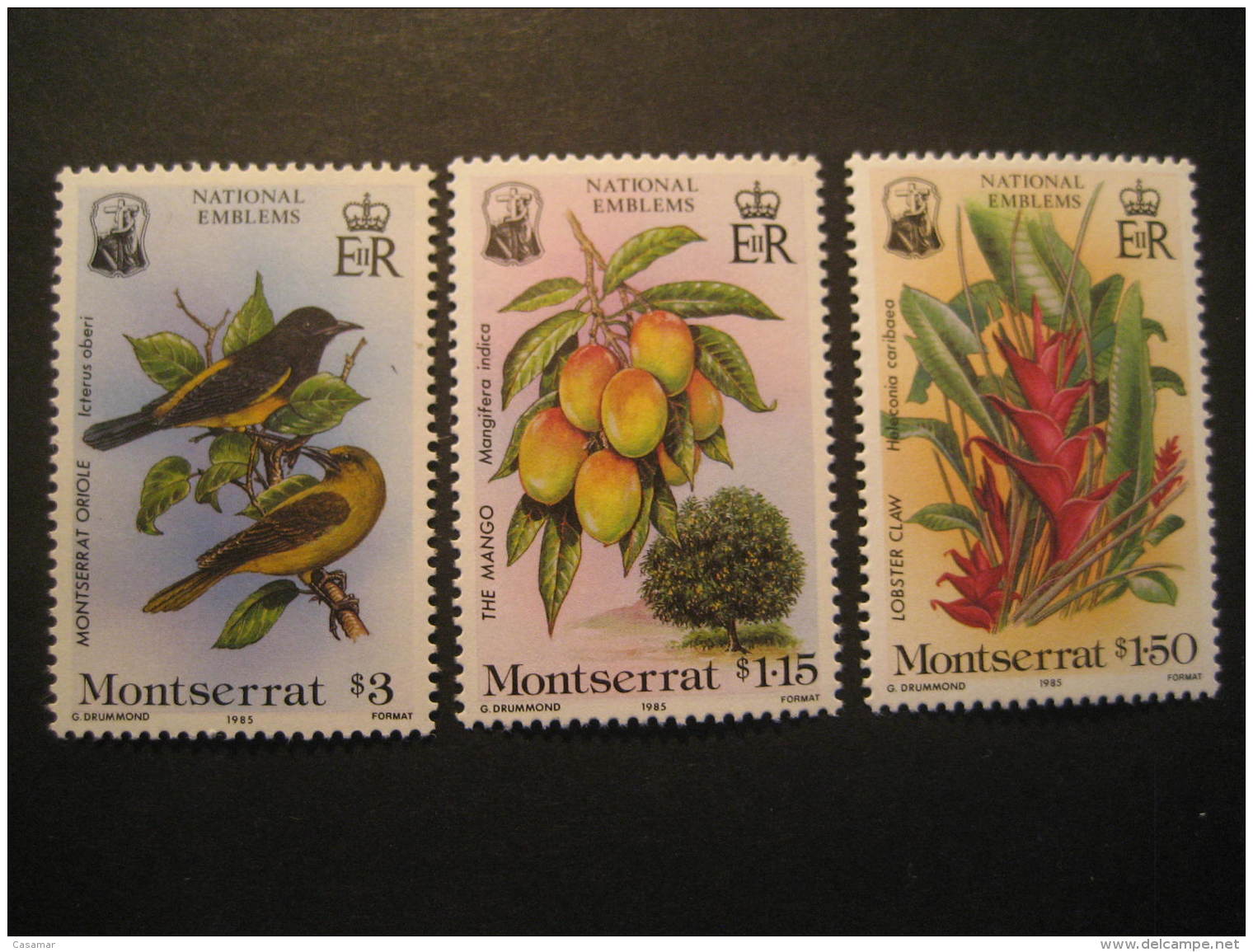 MONTSERRAT Yvert 562/4 Cat.: 8,50 Eur ** Unhinged Bird Fruit Flora British Colonies Area - Montserrat