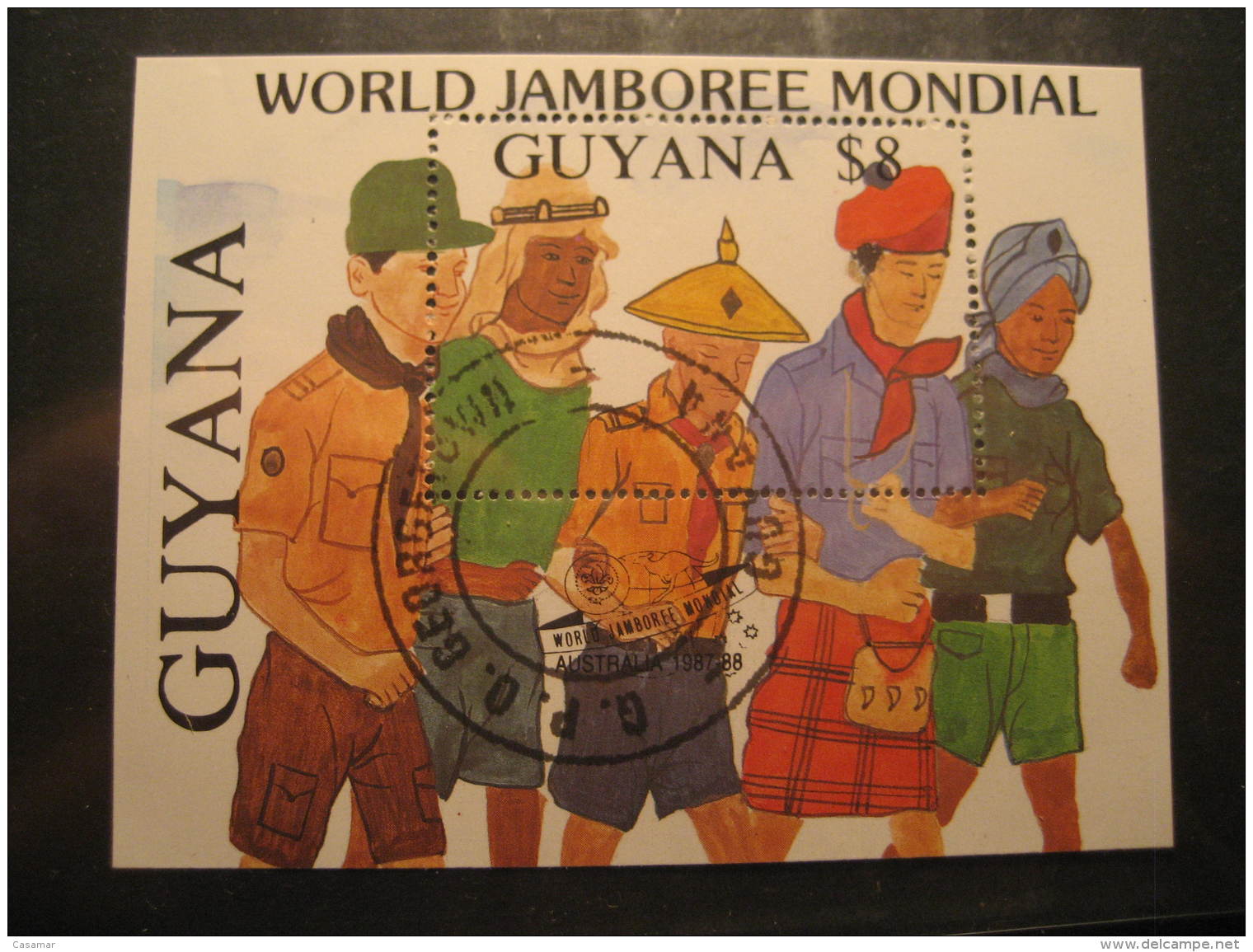 1987 1988 Yvert Block 19B Cat.: 14 Eur Cancel Scouting Boy Scouts Scout Jamboree Australia GUYANA - Oblitérés