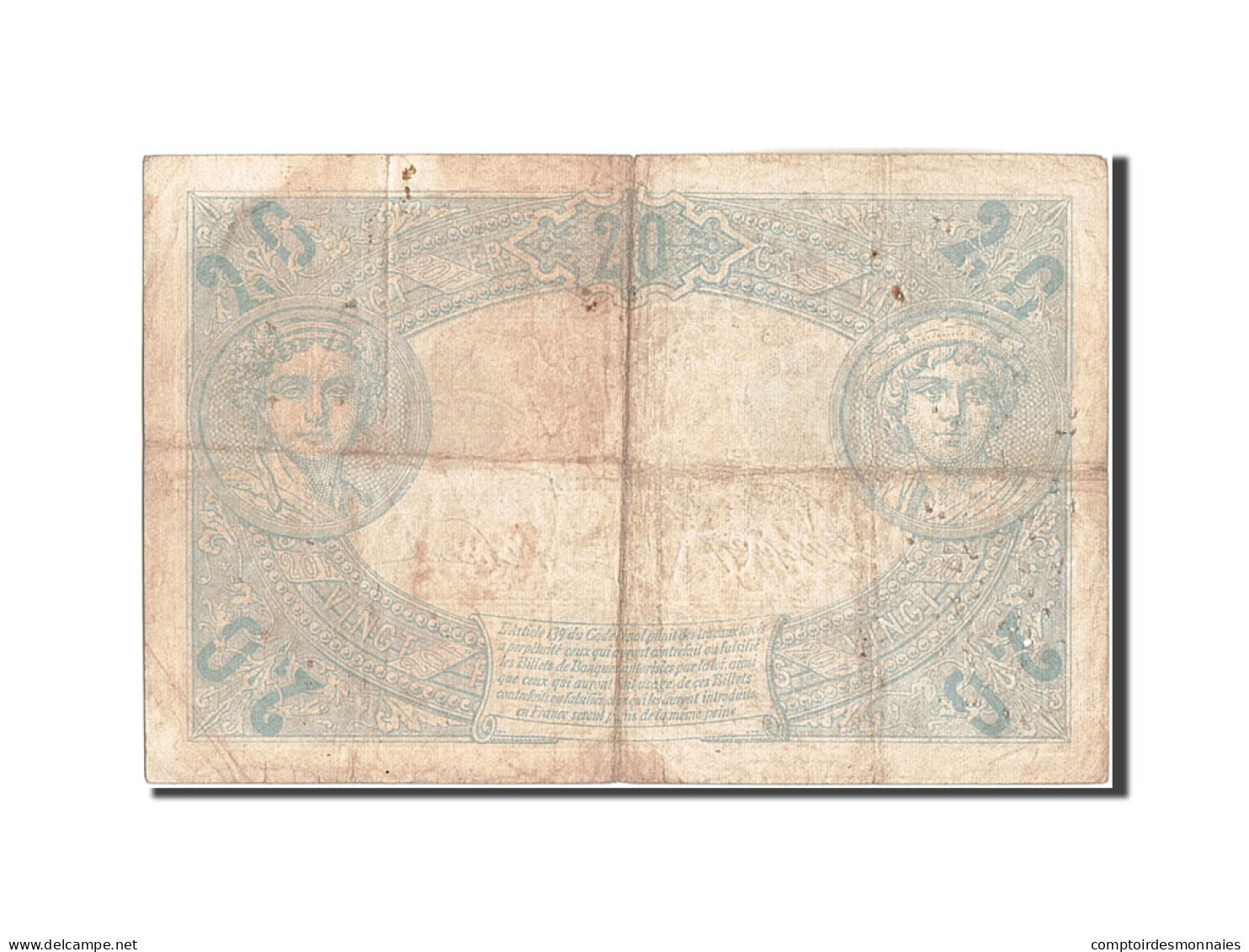 Billet, France, 20 Francs, 20 F 1905-1913 ''Bleu'', 1912, 1912-11-29, TB+ - 20 F 1905-1913 ''Bleu''
