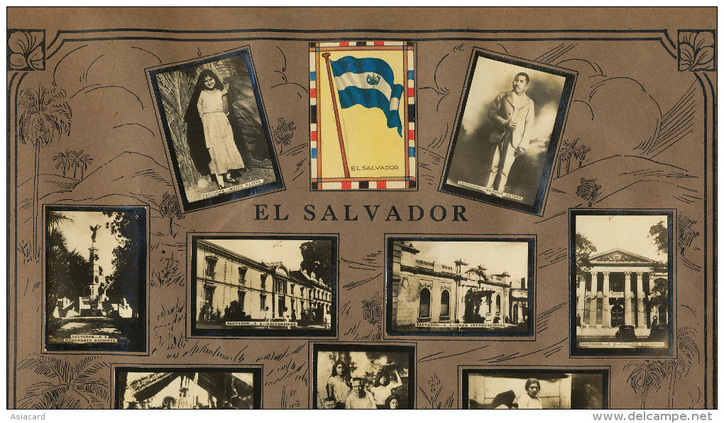 El Salvador Cartel De 13 Pequenas Fotos Propaganda Tabacalera Cubana Cuba  S.S. Club Tranvia Tram  Etc - El Salvador