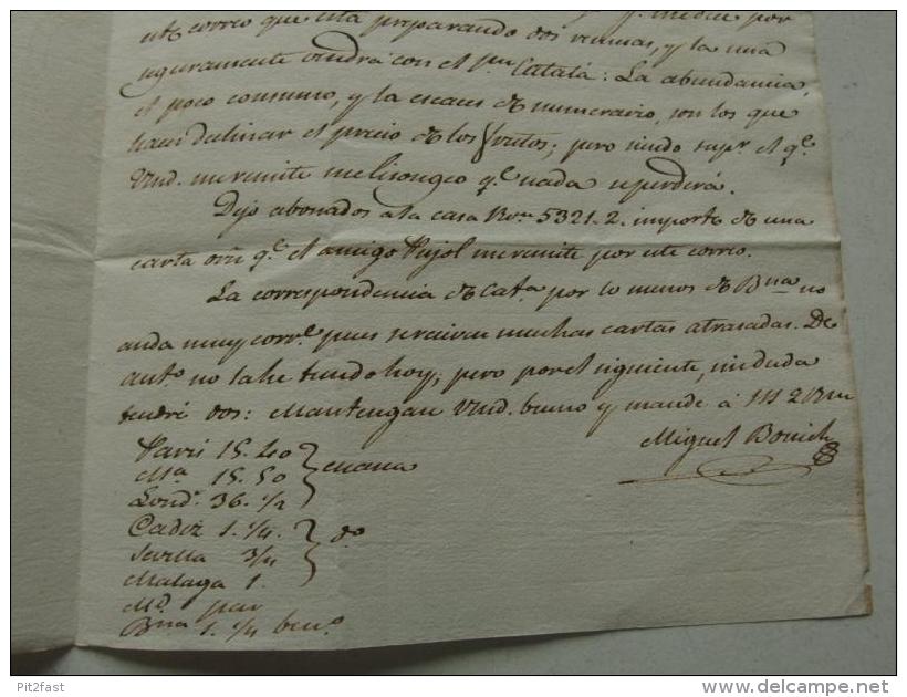 Handschriftlicher Brief Von Valencia Nach Cádiz An Manuel Lasala , 1824 , Gestempelt !!! - Otros & Sin Clasificación