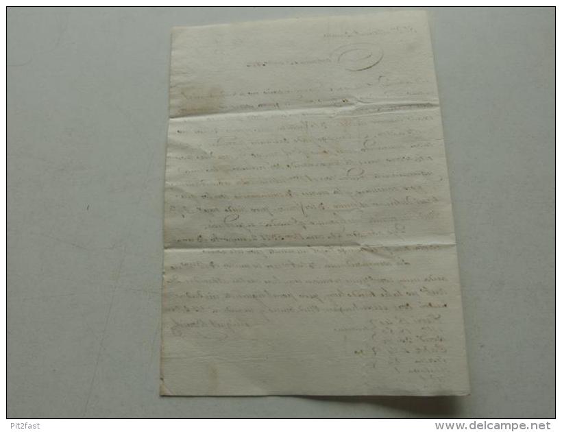 Handschriftlicher Brief von Valencia nach Cádiz an Manuel Lasala , 1824 , gestempelt !!!